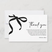 Black Bow Ze is de knoop Vrijgezellenfeest Bedankkaart (Voorkant)