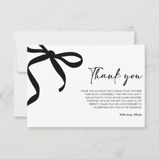 Black Bow Ze is de knoop Vrijgezellenfeest Bedankkaart (Voorkant)