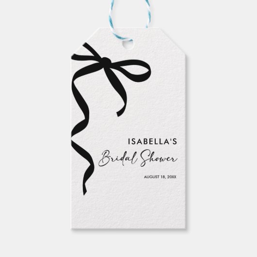 Black Bow Ze is de knoop Vrijgezellenfeest Cadeaulabel (Voorkant)