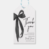 Black Bow Ze is de knoop Vrijgezellenfeest Cadeaulabel (Voorkant)