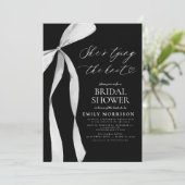 Black Bow Ze is de knoop Vrijgezellenfeest Kaart (Staand voorkant)