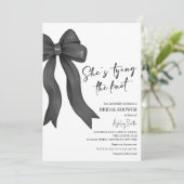 Black Bow Ze is de knoop Vrijgezellenfeest Kaart (Staand voorkant)