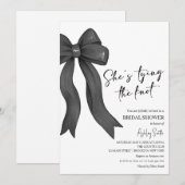 Black Bow Ze is de knoop Vrijgezellenfeest Kaart (Voorkant / Achterkant)