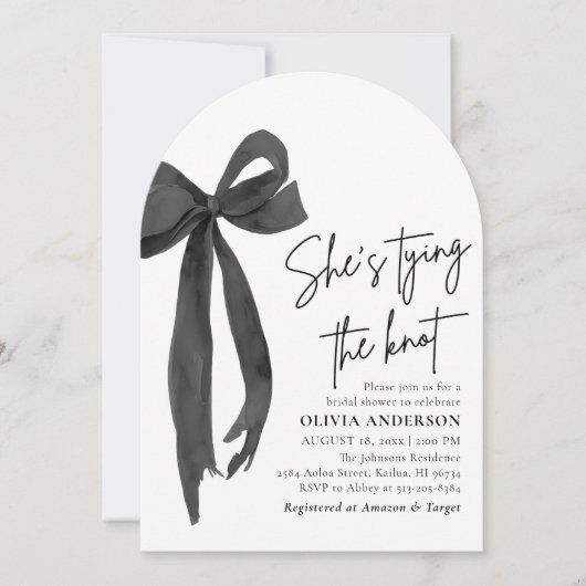 Black Bow Ze is de knoop Vrijgezellenfeest Kaart (Voorkant)