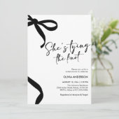 Black Bow Ze is de knoop Vrijgezellenfeest Kaart (Staand voorkant)