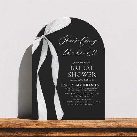 Black Bow Ze is de knoop Vrijgezellenfeest Kaart