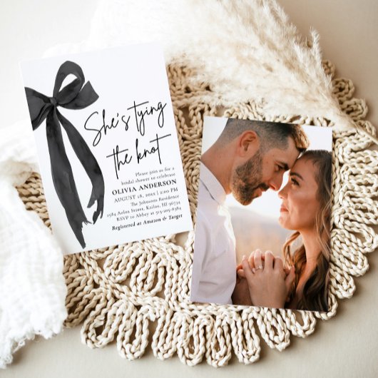 Black Bow Ze is de knoop Vrijgezellenfeest Kaart