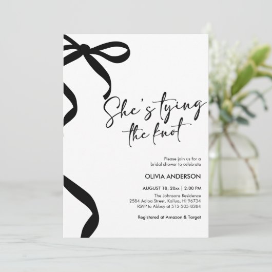 Black Bow Ze is de knoop Vrijgezellenfeest Kaart (Staand voorkant)