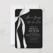 Black Bow Ze is de knoop Vrijgezellenfeest Kaart (Voorkant)