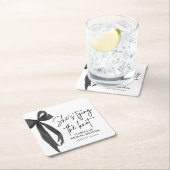 Black Bow Ze is de knoop Vrijgezellenfeest Kartonnen Onderzetters (Insitu)