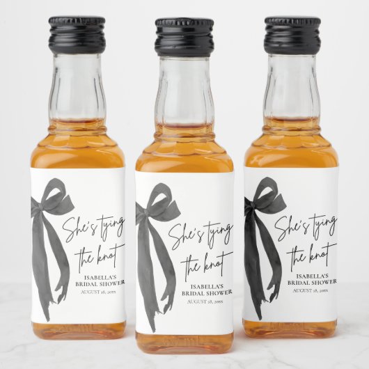 Black Bow Ze is de knoop Vrijgezellenfeest Likeurfles Etiket (Flessen)