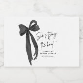 Black Bow Ze is de knoop Vrijgezellenfeest Likeurfles Etiket (Enkel label)