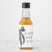 Black Bow Ze is de knoop Vrijgezellenfeest Likeurfles Etiket (Voorkant)