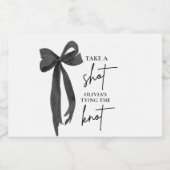 Black Bow Ze is de knoop Vrijgezellenfeest Likeurfles Etiket (Enkel label)