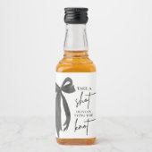 Black Bow Ze is de knoop Vrijgezellenfeest Likeurfles Etiket (Voorkant)