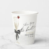 Black Bow Ze is de knoop Vrijgezellenfeest Papieren Bekers (Achterkant)