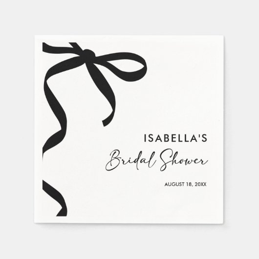 Black Bow Ze is de knoop Vrijgezellenfeest Servet (Voorkant)