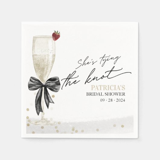 Black Bow Ze is de knoop Vrijgezellenfeest Servet (Voorkant)