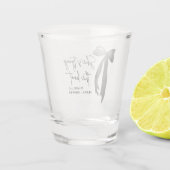 Black Bow Ze is de knoop Vrijgezellenfeest Shot Glas (Achterkant)