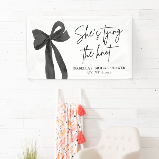 Black Bow Ze is de knoop Vrijgezellenfeest Spandoek (Insitu)