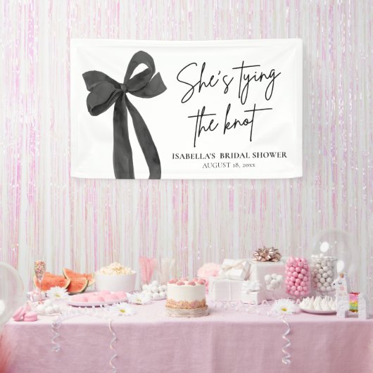 Black Bow Ze is de knoop Vrijgezellenfeest Spandoek (Feest)