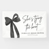 Black Bow Ze is de knoop Vrijgezellenfeest Spandoek (Horizontaal)