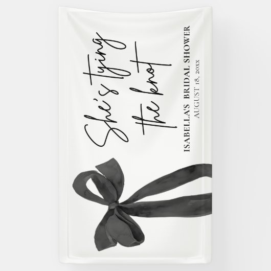 Black Bow Ze is de knoop Vrijgezellenfeest Spandoek (Verticaal)