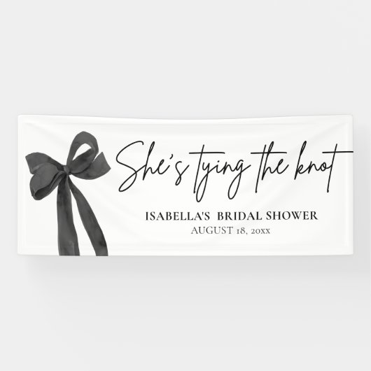 Black Bow Ze is de knoop Vrijgezellenfeest Spandoek (Horizontaal)