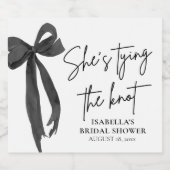 Black Bow Ze is de knoop Vrijgezellenfeest Sparkling Wijnetiket (Enkel label)