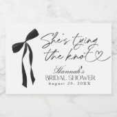 Black Bow Ze is de knoop Vrijgezellenfeest Sparkling Wijnetiket (Enkel label)