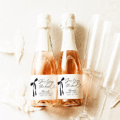 Black Bow Ze is de knoop Vrijgezellenfeest Sparkling Wijnetiket