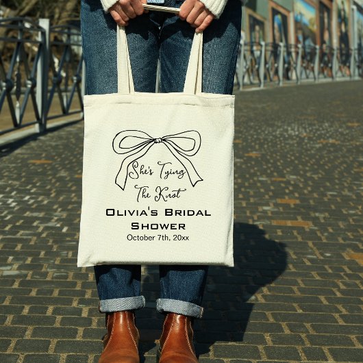 Black Bow Ze is de knoop Vrijgezellenfeest Tote Bag