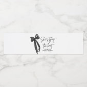 Black Bow Ze is de knoop Vrijgezellenfeest Waterfles Etiket (Enkel label)