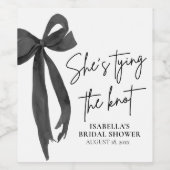 Black Bow Ze is de knoop Vrijgezellenfeest Wijn Etiket (Enkel label)