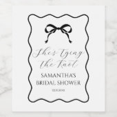 Black Bow Ze is de knoop Vrijgezellenfeest Wijn Etiket (Enkel label)