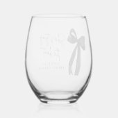 Black Bow Ze is de knoop Vrijgezellenfeest Wijnglas Zonder Voet (Achterkant)