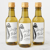 Black Bow Ze is de Knot Vrijgezellenfeest Mini aan Wijn Etiket (Flessen)