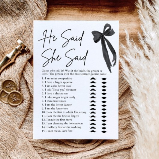 Black Bow zei dat ze Vrijgezellenfeest spel zei Kaart