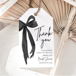 Black Bow: zij doet de knoop aan bruidsfeestje Cadeaulabel