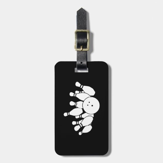 Black Bowling Bag Label Bagagelabel (Voorkant verticaal)