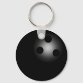 Black Bowling Ball Plain Simple Sleutelhanger (Voorkant)