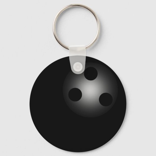 Black Bowling Ball Plain Simple Sleutelhanger (Voorkant)