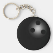 Black Bowling Ball Plain Simple Sleutelhanger (Voorkant)
