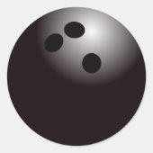 Black Bowling Ball Ronde Sticker (Voorkant)