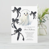 Black Bows Ghost-Baby shower Kaart (Staand voorkant)