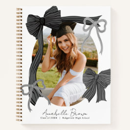 Black Bows Photo Graduation Guest Book Notitieboek