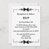 Black Bowtie elektronische bruiloft Kaart (Achterkant)