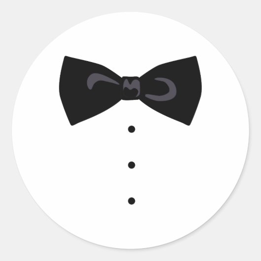 Black Bowtie Ronde Sticker (Voorkant)