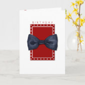 Black Bowtie Verjaardag Kaart (Gele Bloem)