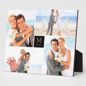Black Box Timeless Monogram Weduwfoto Easel Fotoplaat (Zijkant)